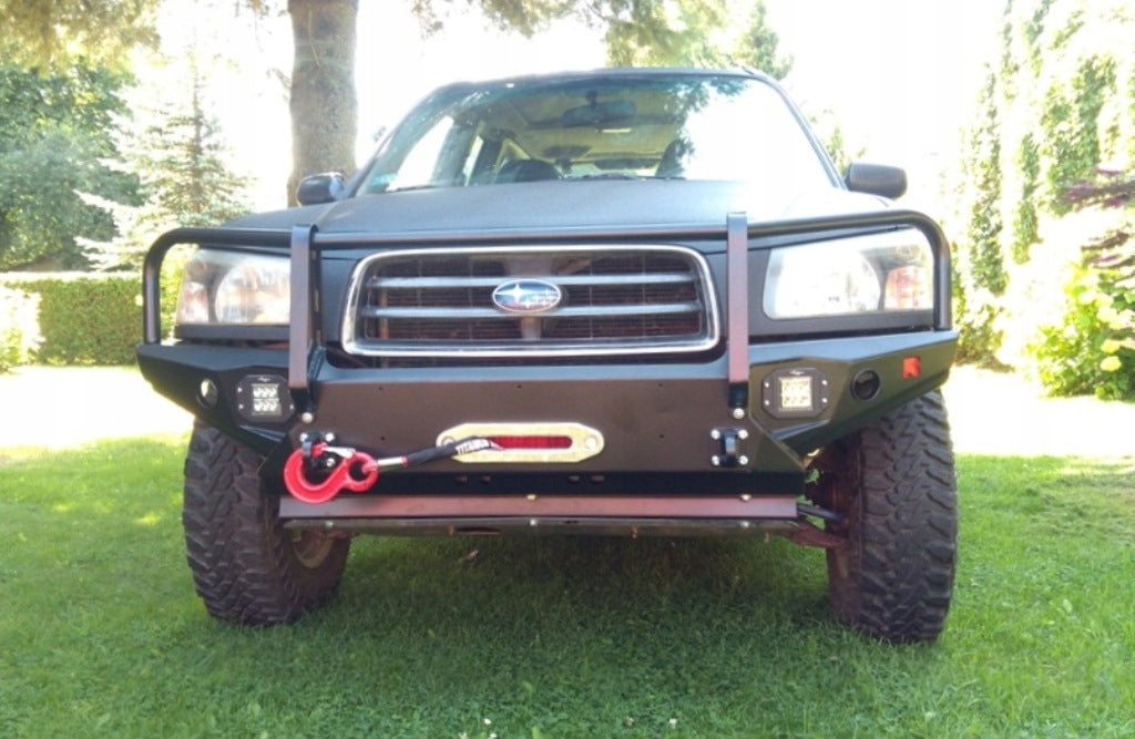 Winch bumper with bullbar and lamp guards Subaru Forester 2 SG