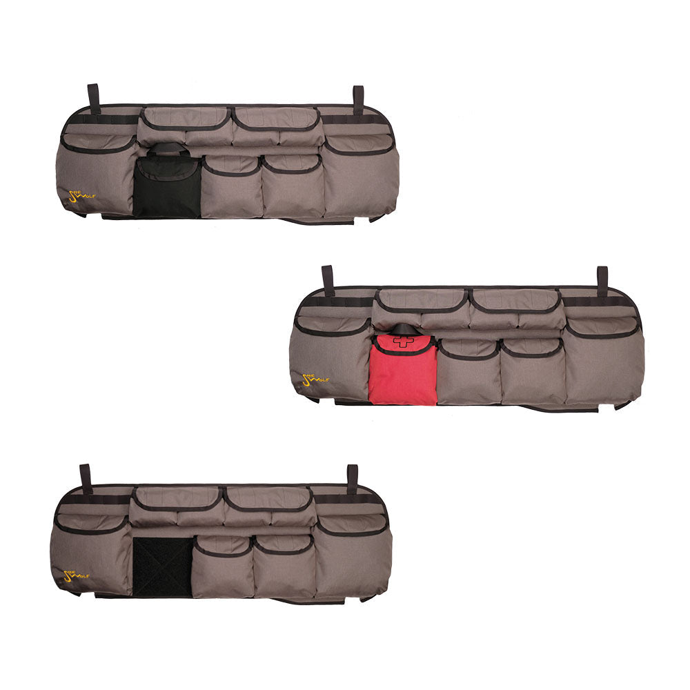 Organisateur de lunette arrière SHE-WOLF pour Suzuki Jimny 2018 – avec trousse de premiers secours ou sac à fermeture arrachée amovible