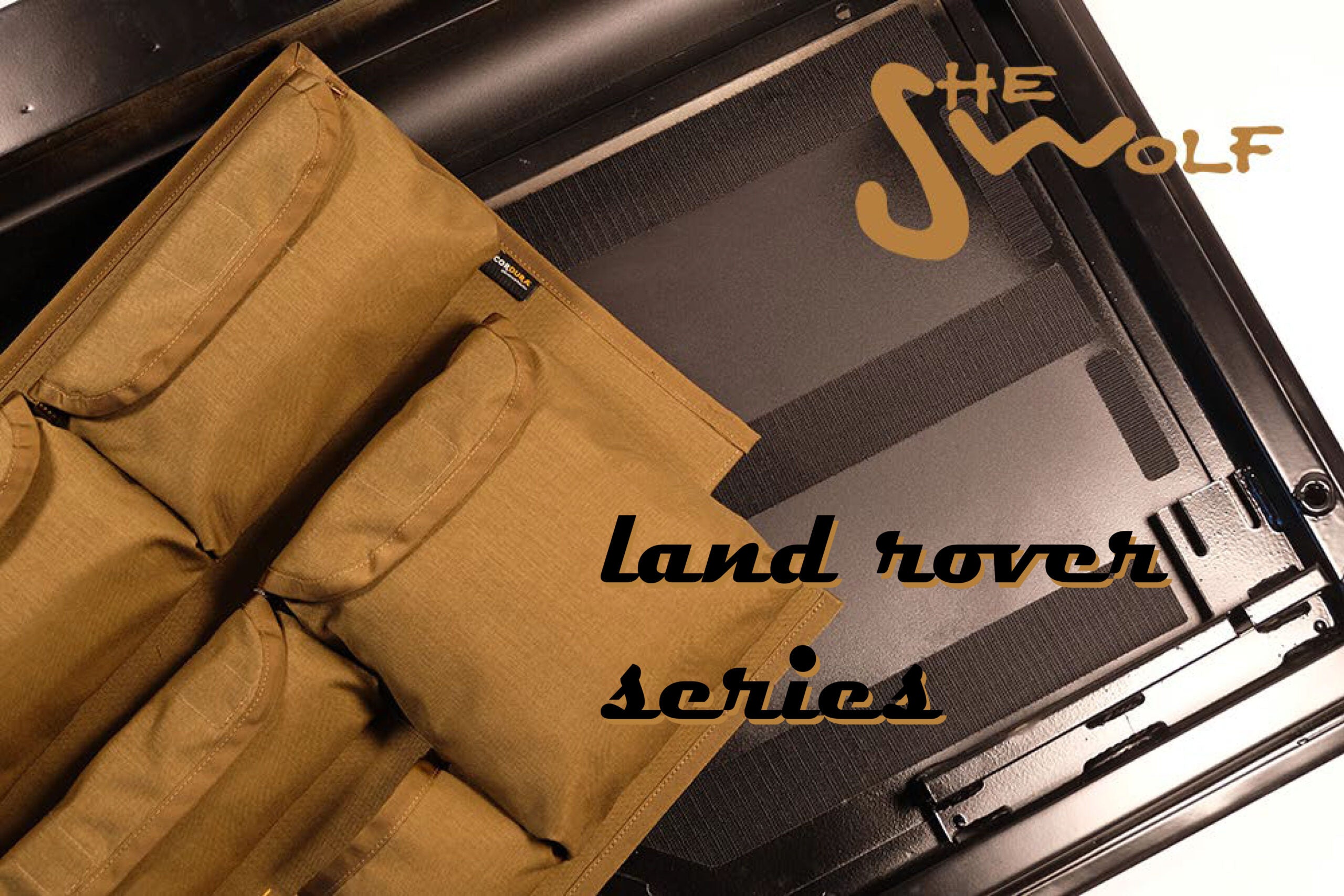 Compartiment de rangement de porte avant, compatible avec les Land Rover Defender séries 90 à 110.