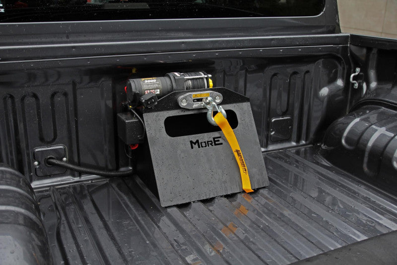 Tall mounting plate for winch for pickup truck bed