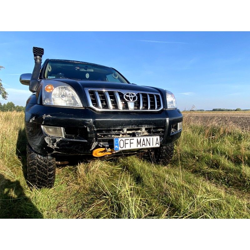 Folding license plate holder for winch